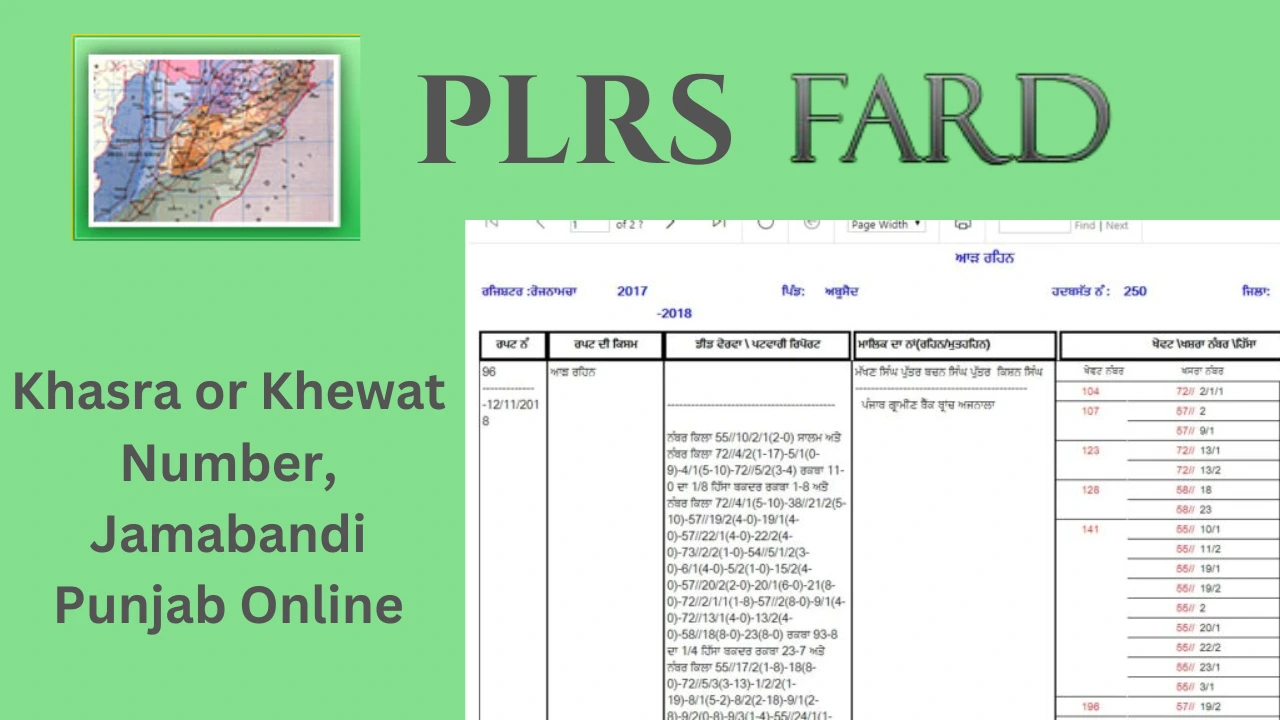 PLRS fard Jamabandi Punjab Online